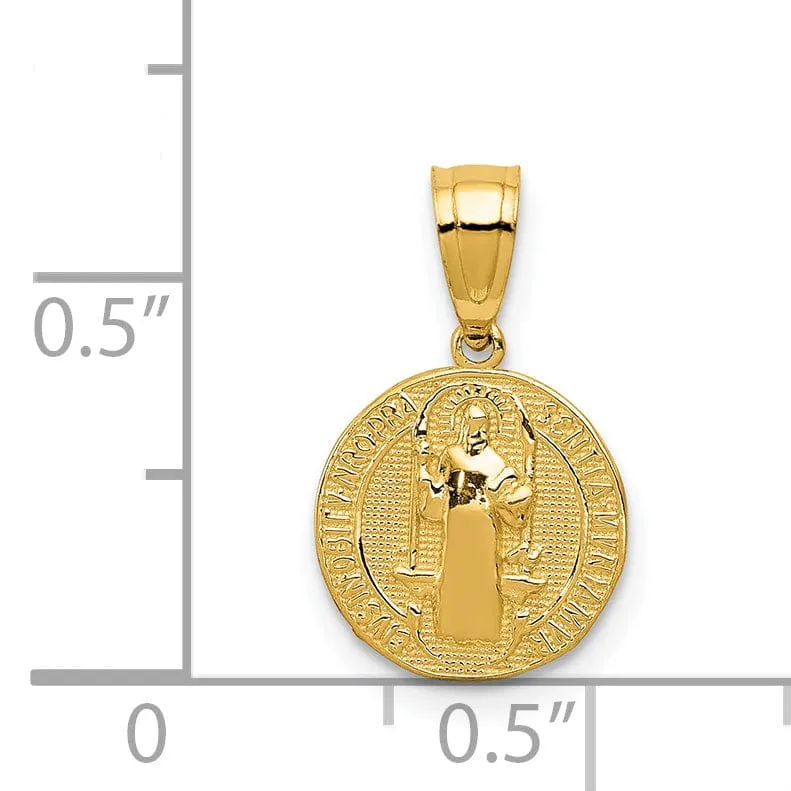 14k Yellow Gold San Benito Round Pendant