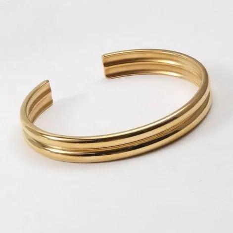 18K Gold-Filled Open Cuff Bangle Bracelet