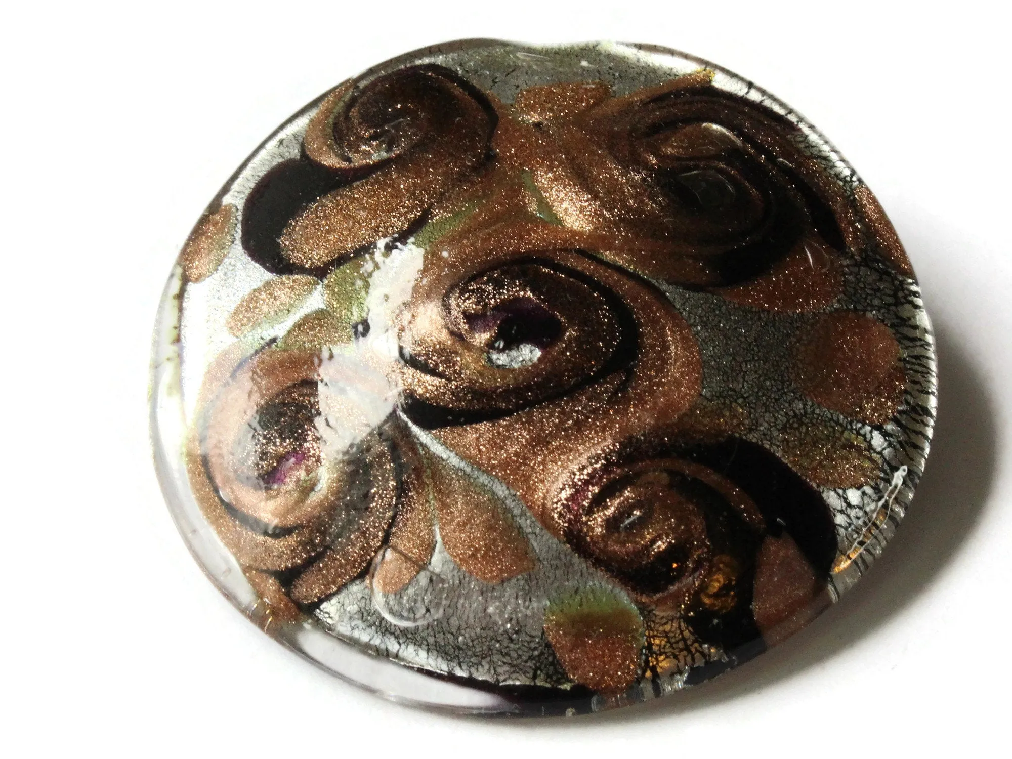 52mm Black Foil Glass Pendant Round Pendant
