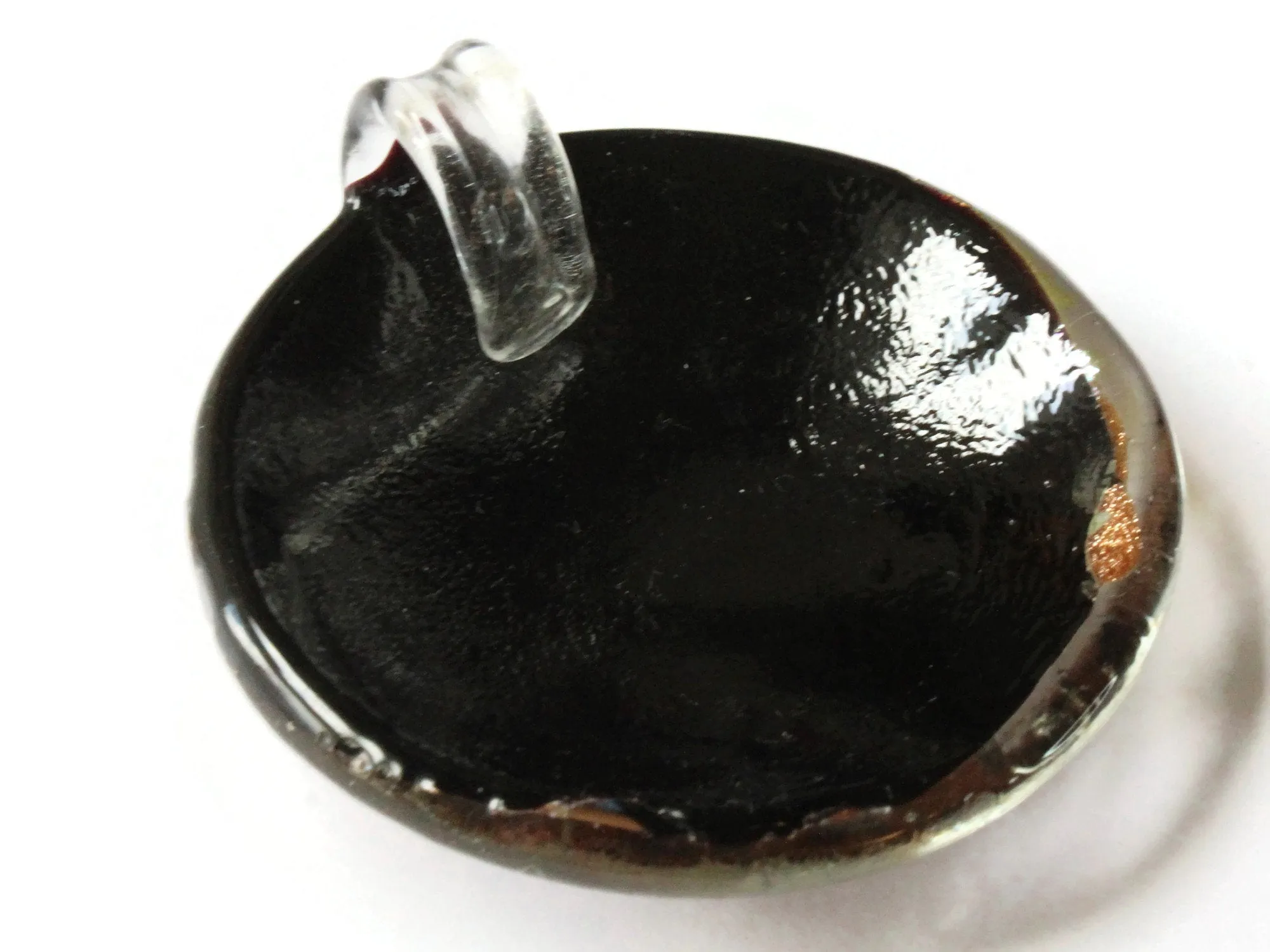 52mm Black Foil Glass Pendant Round Pendant