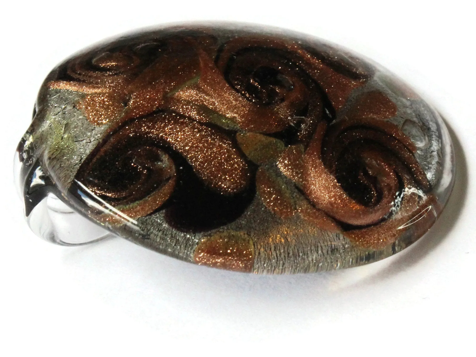 52mm Black Foil Glass Pendant Round Pendant
