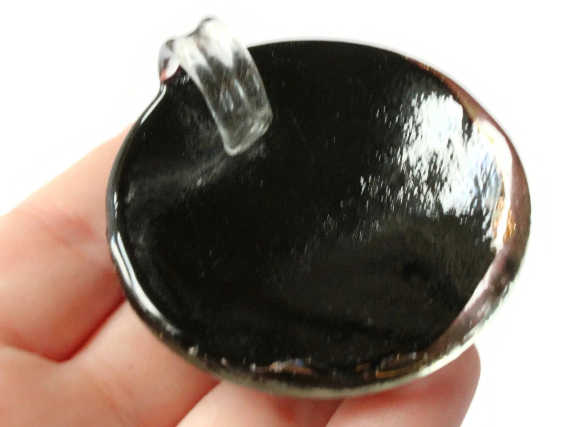 52mm Black Foil Glass Pendant Round Pendant
