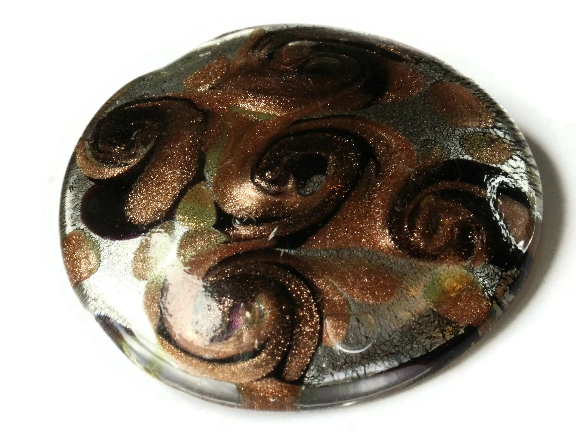 52mm Black Foil Glass Pendant Round Pendant