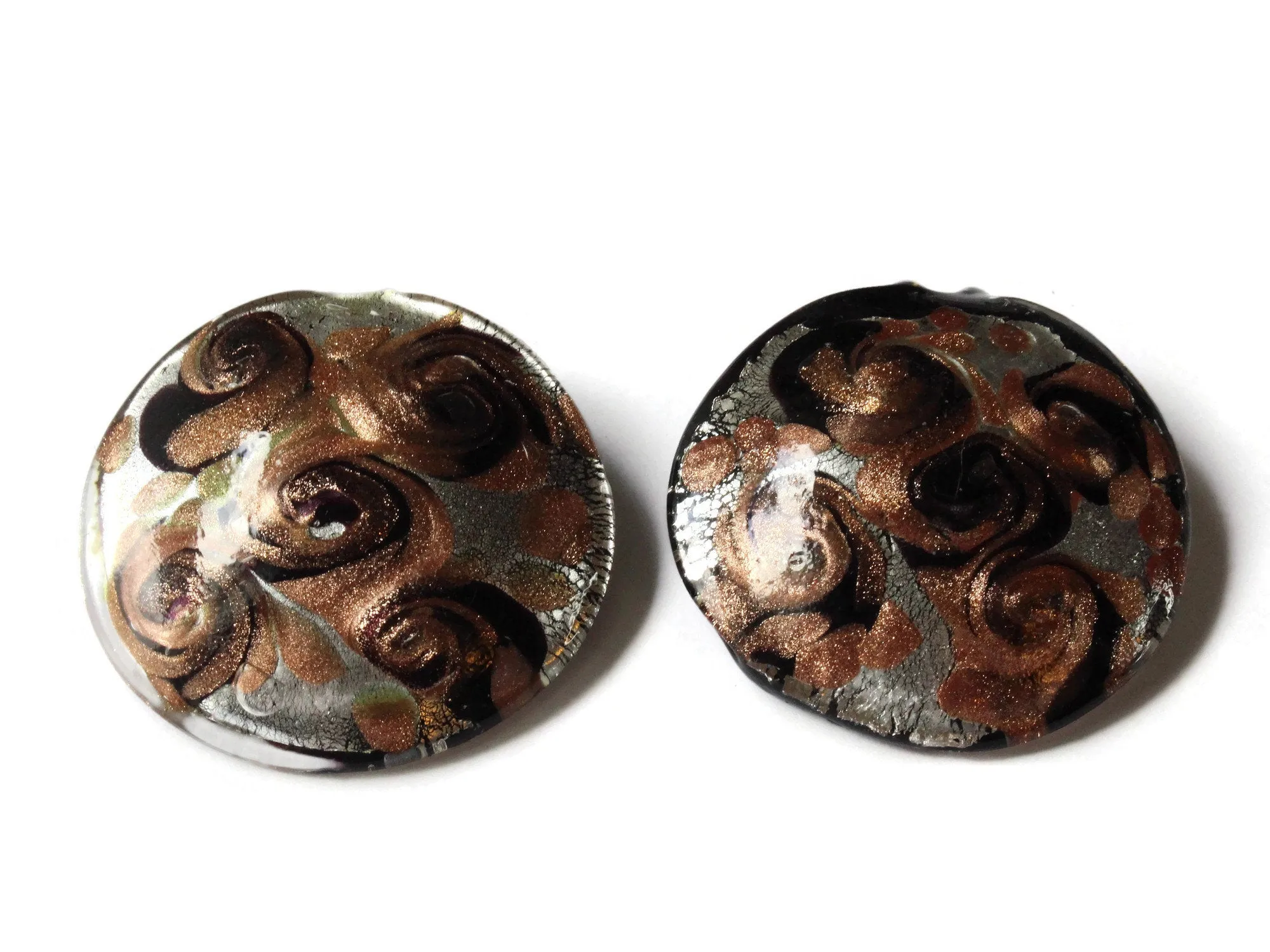 52mm Black Foil Glass Pendant Round Pendant