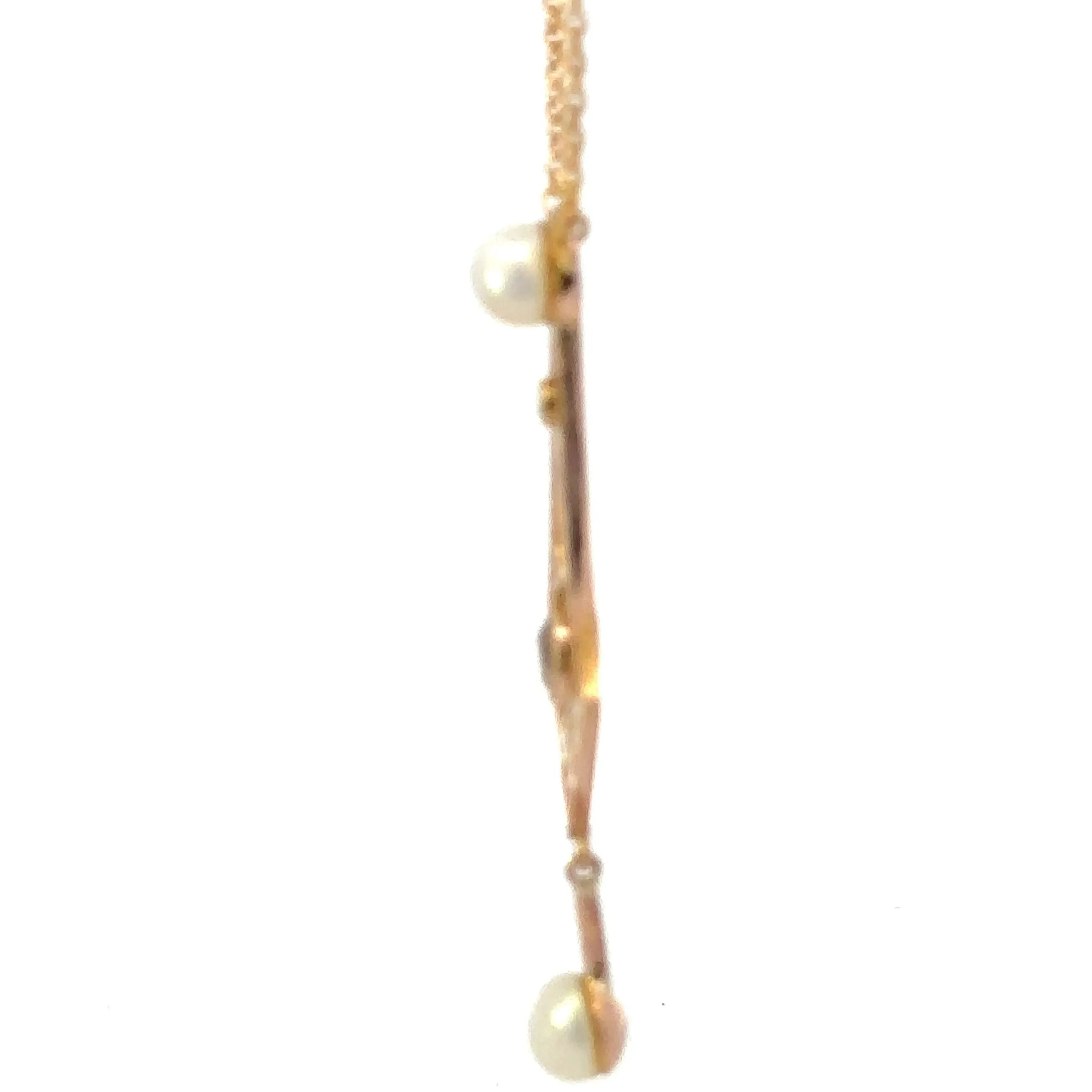 9ct Yellow Gold Aquamarine and Pearl Necklace