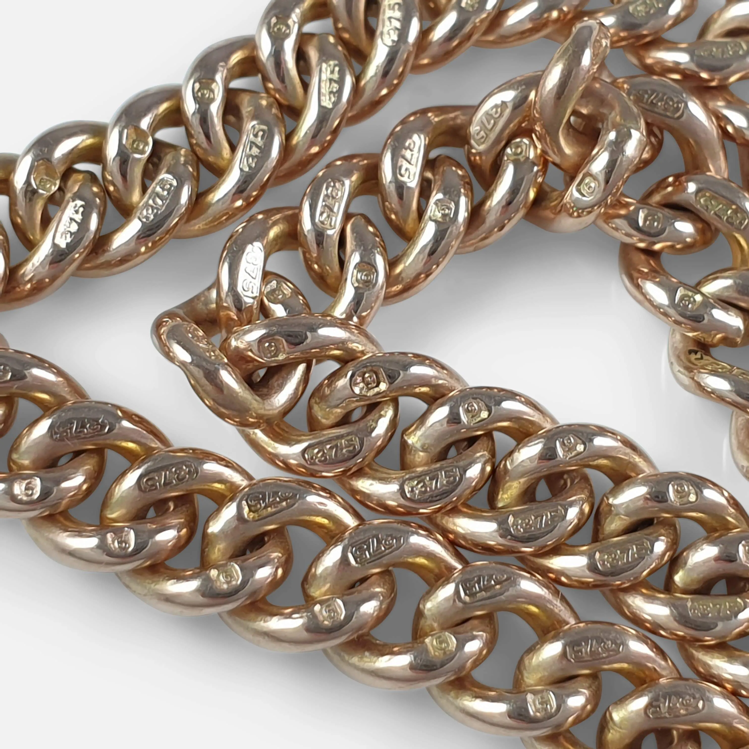 9ct Yellow Gold Double Albert Watch Chain, 39.6 Grams