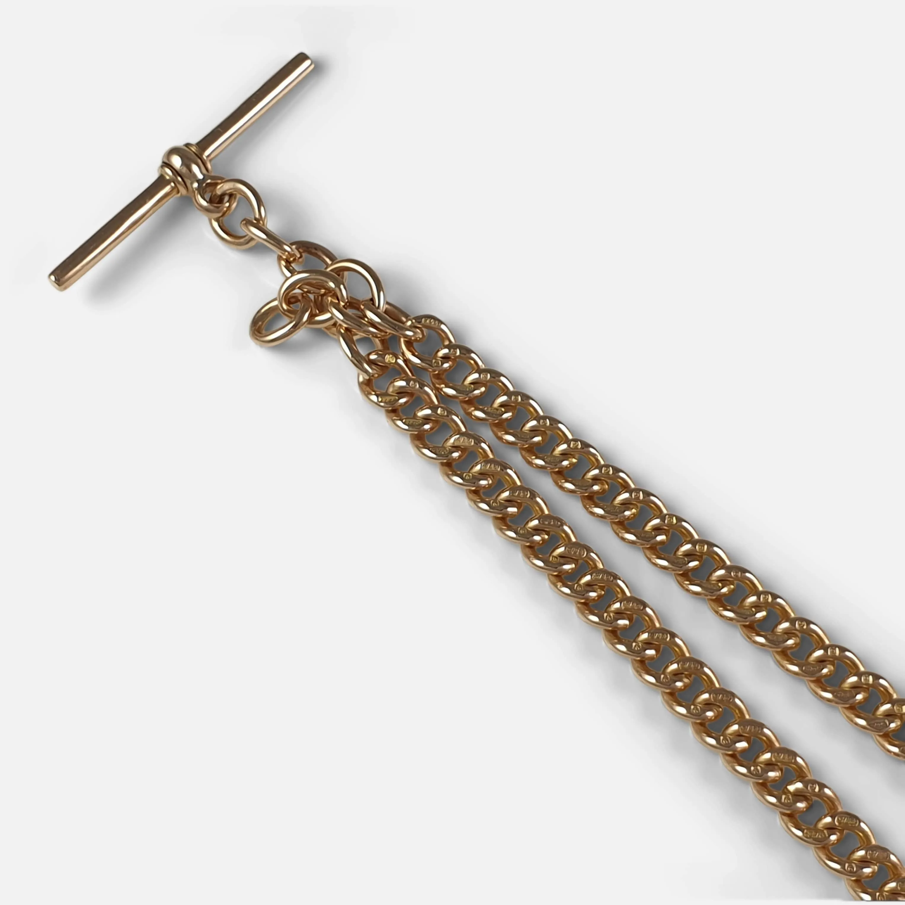 9ct Yellow Gold Double Albert Watch Chain, 39.6 Grams