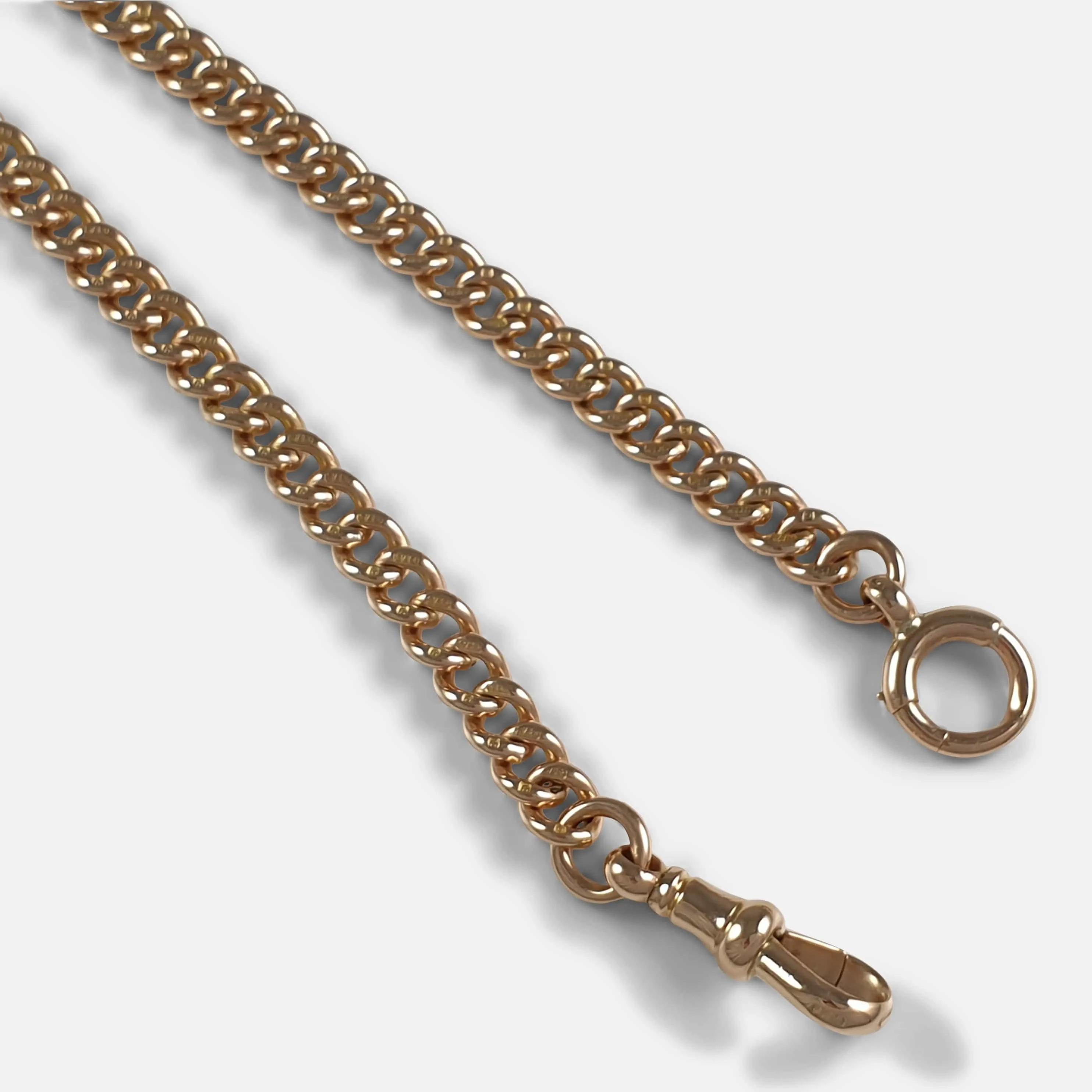 9ct Yellow Gold Double Albert Watch Chain, 39.6 Grams