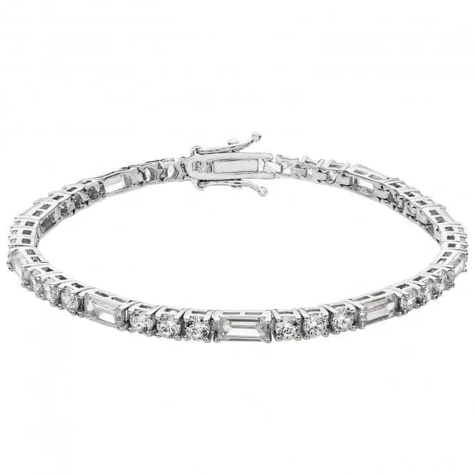 Acotis Silver Bracelet Baguete & Round Zirconia G2658