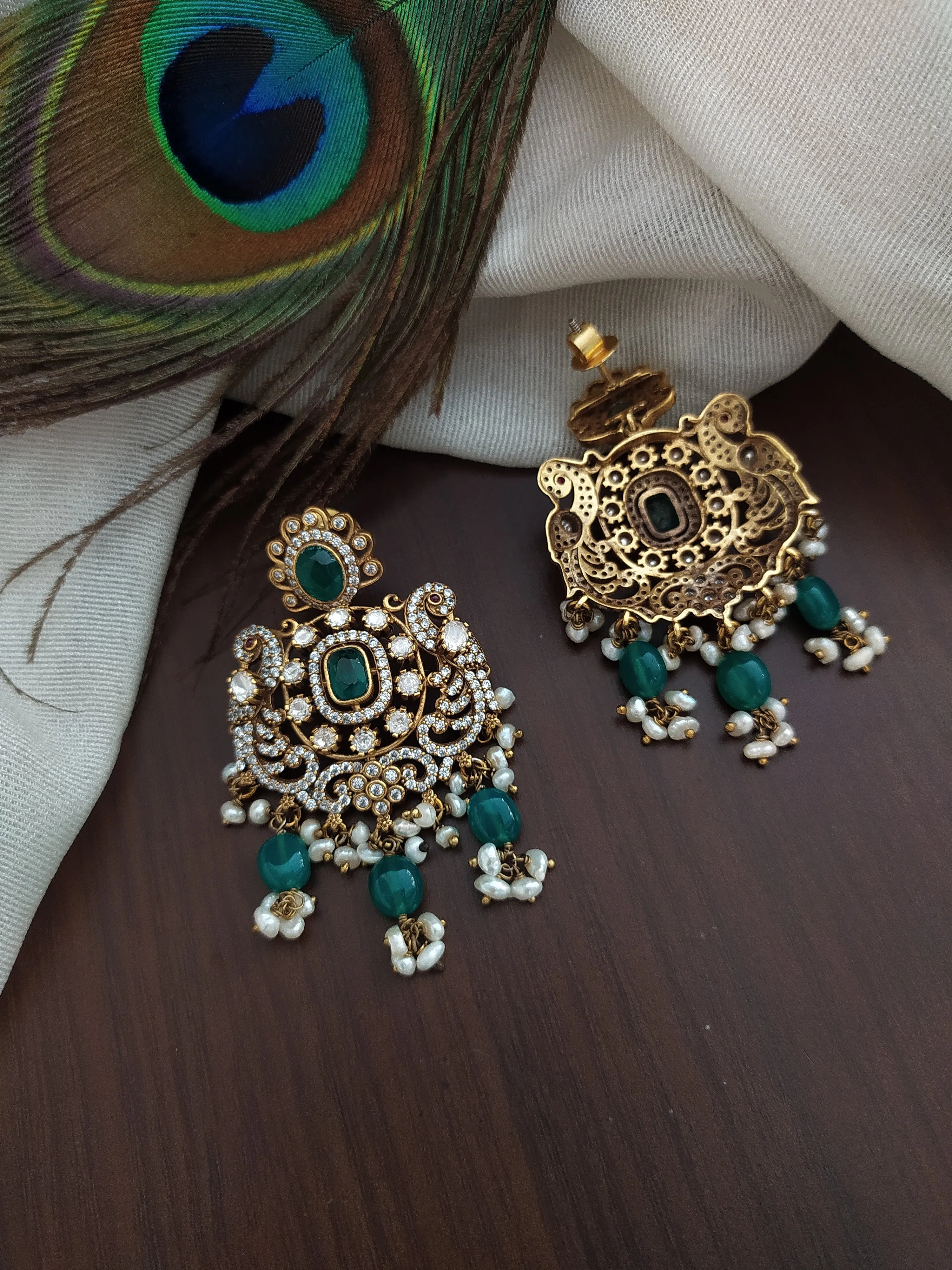 Alluring Silver Monzonite Pendant Set - Colors Available