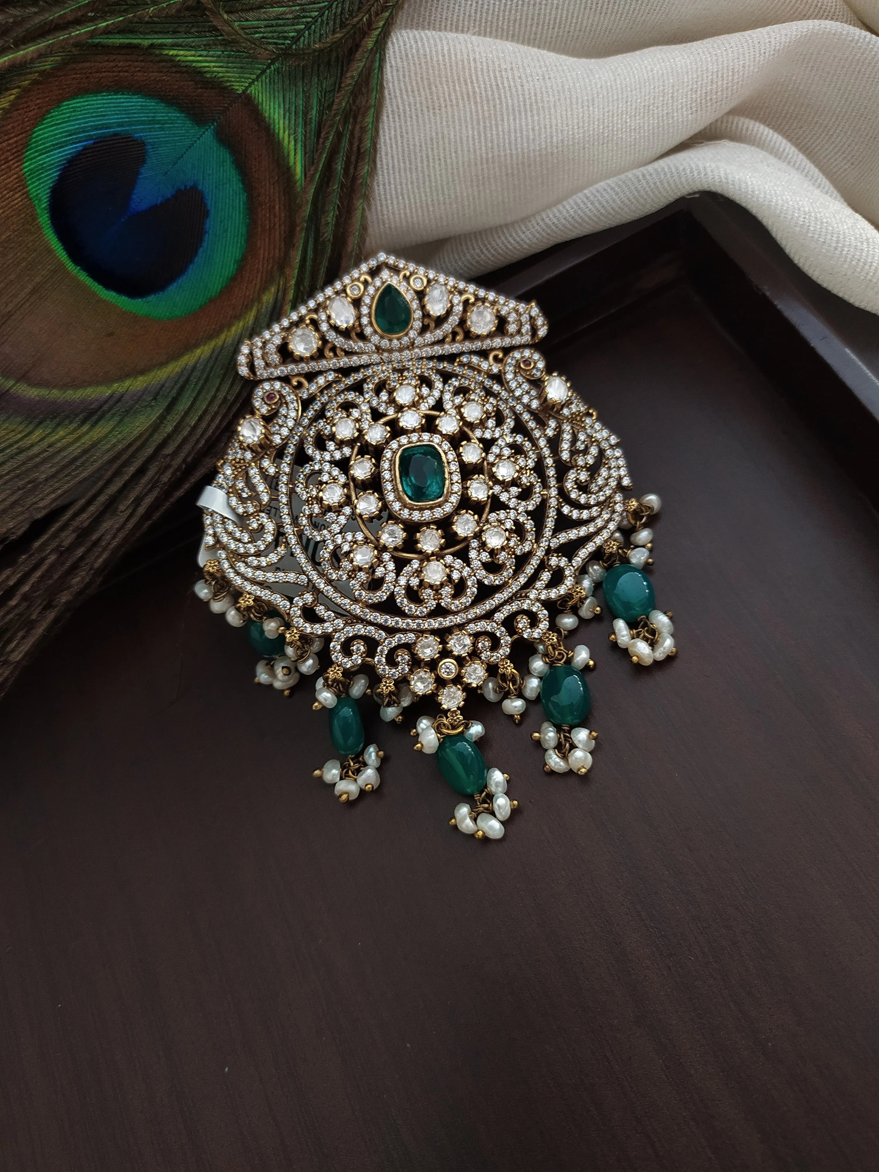 Alluring Silver Monzonite Pendant Set - Colors Available