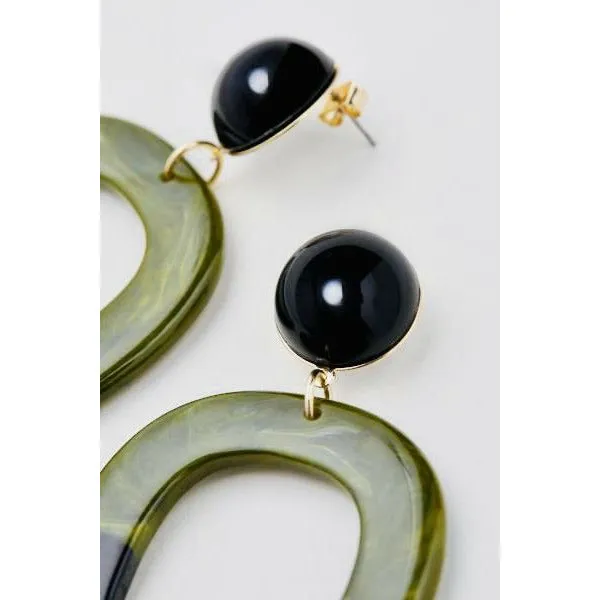 Amber Green-Blue Earrings
