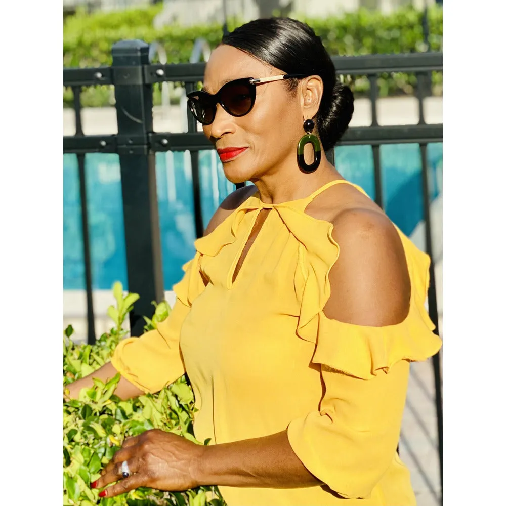 Amber Green-Blue Earrings