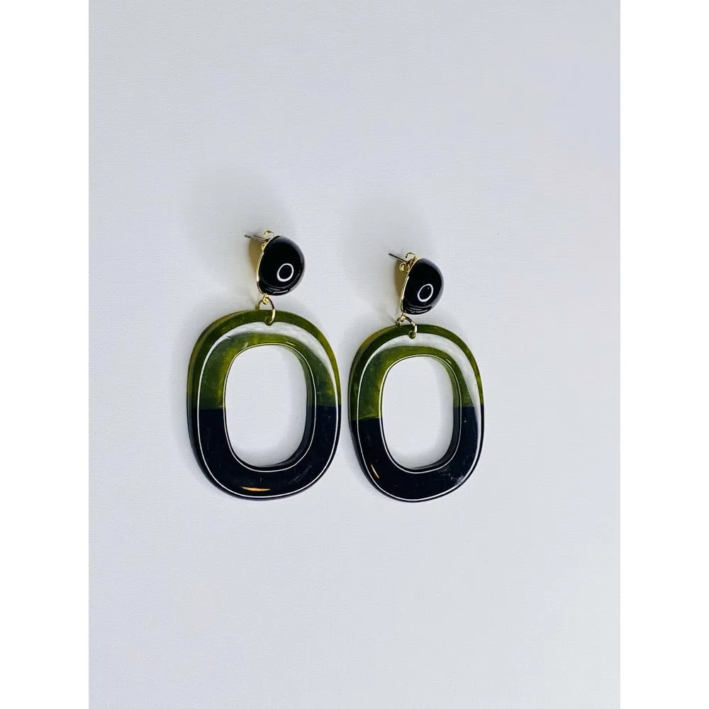 Amber Green-Blue Earrings