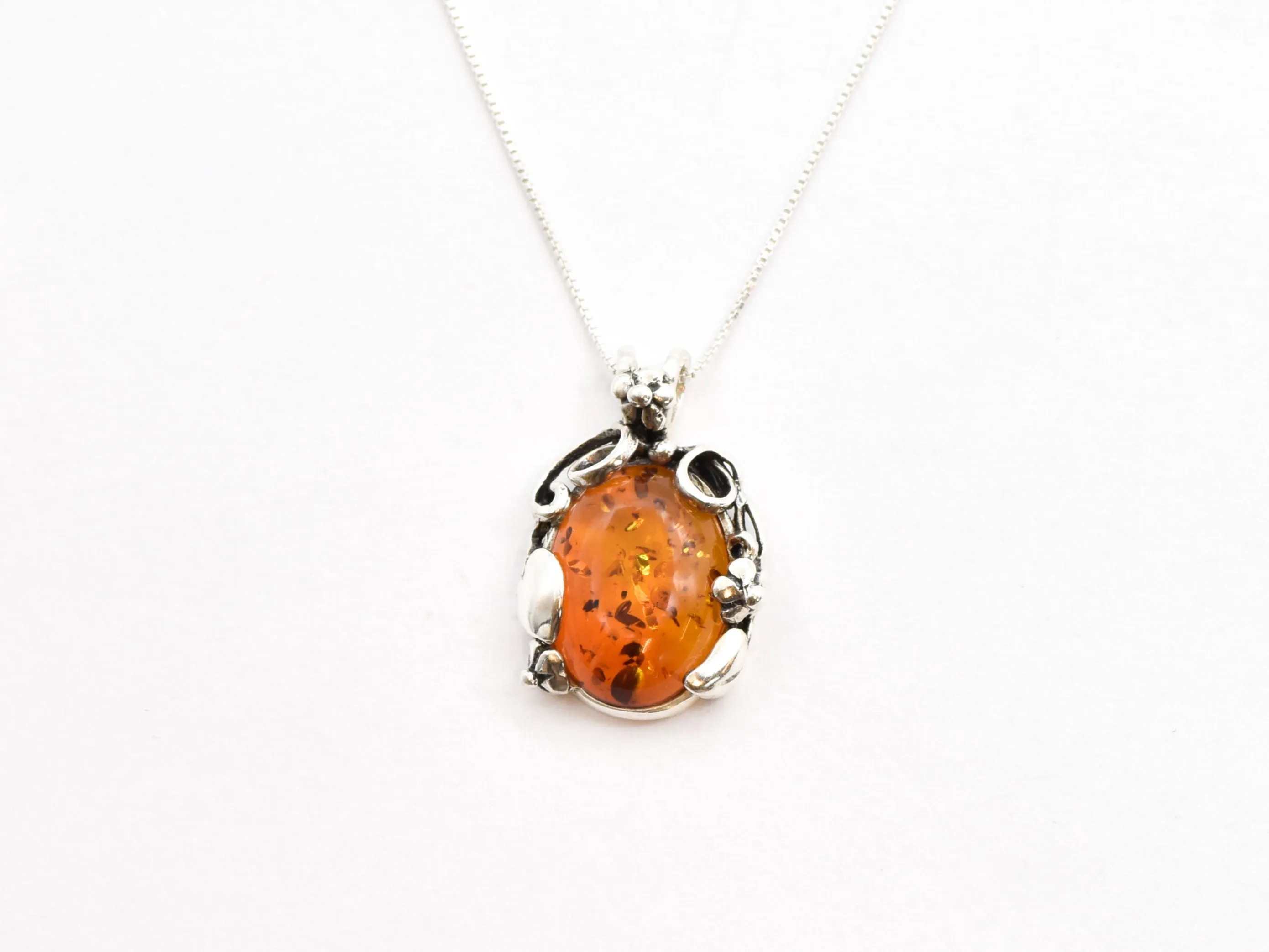 Amber Necklace - Large Flower Necklace - Yellow Statement Pendant