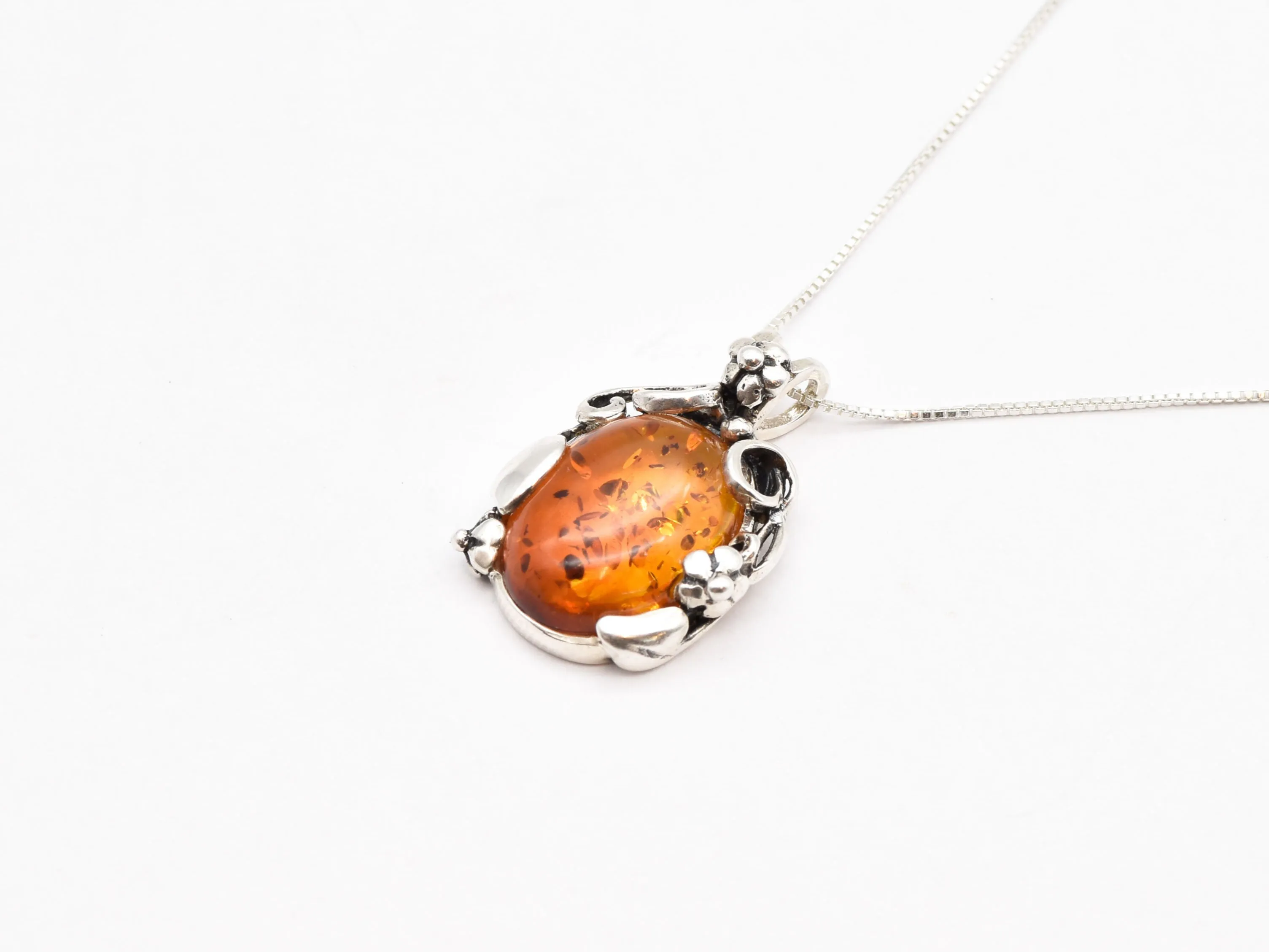 Amber Necklace - Large Flower Necklace - Yellow Statement Pendant