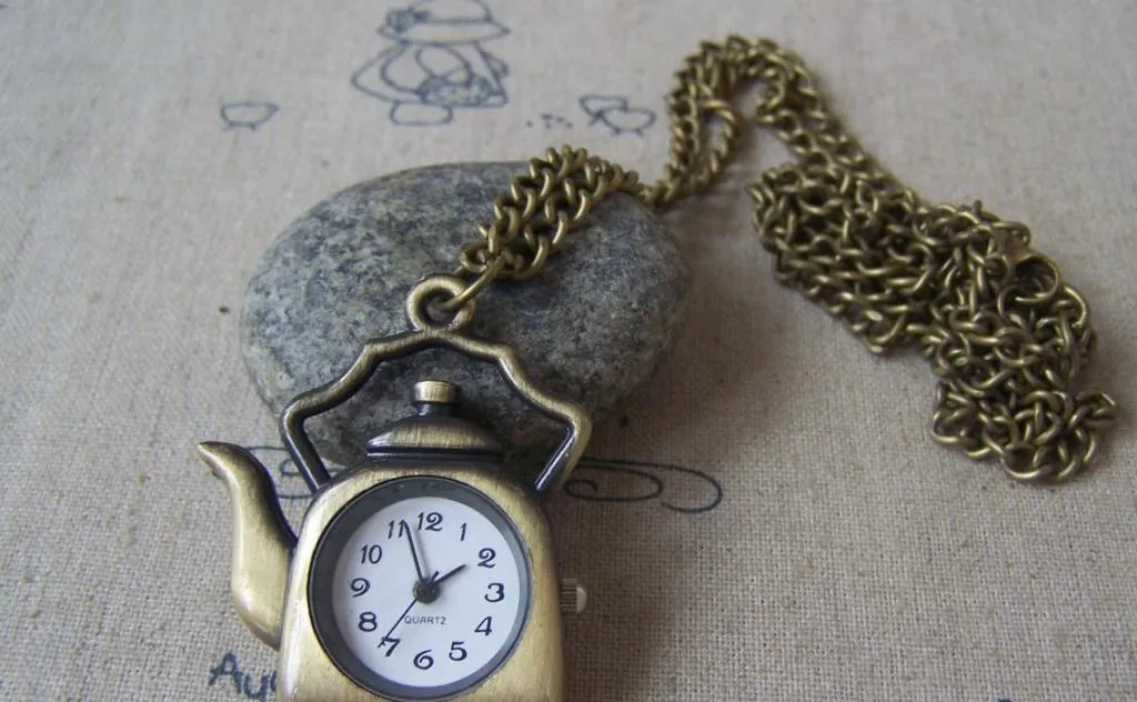 Antique Bronze Kettle Pocket Watch A4610