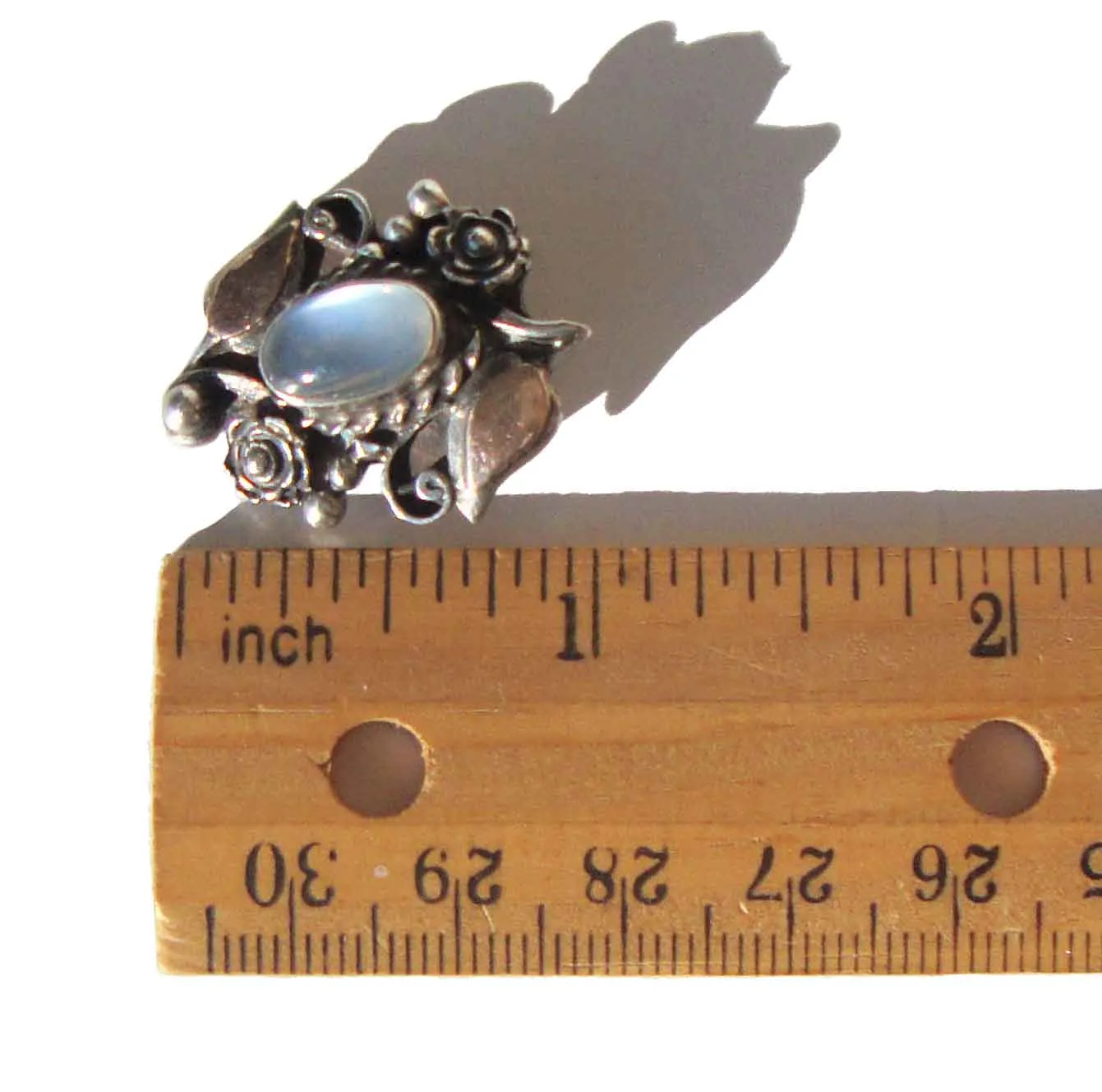 Antique Moonstone Earrings Sterling Silver & Gold Clipbacks