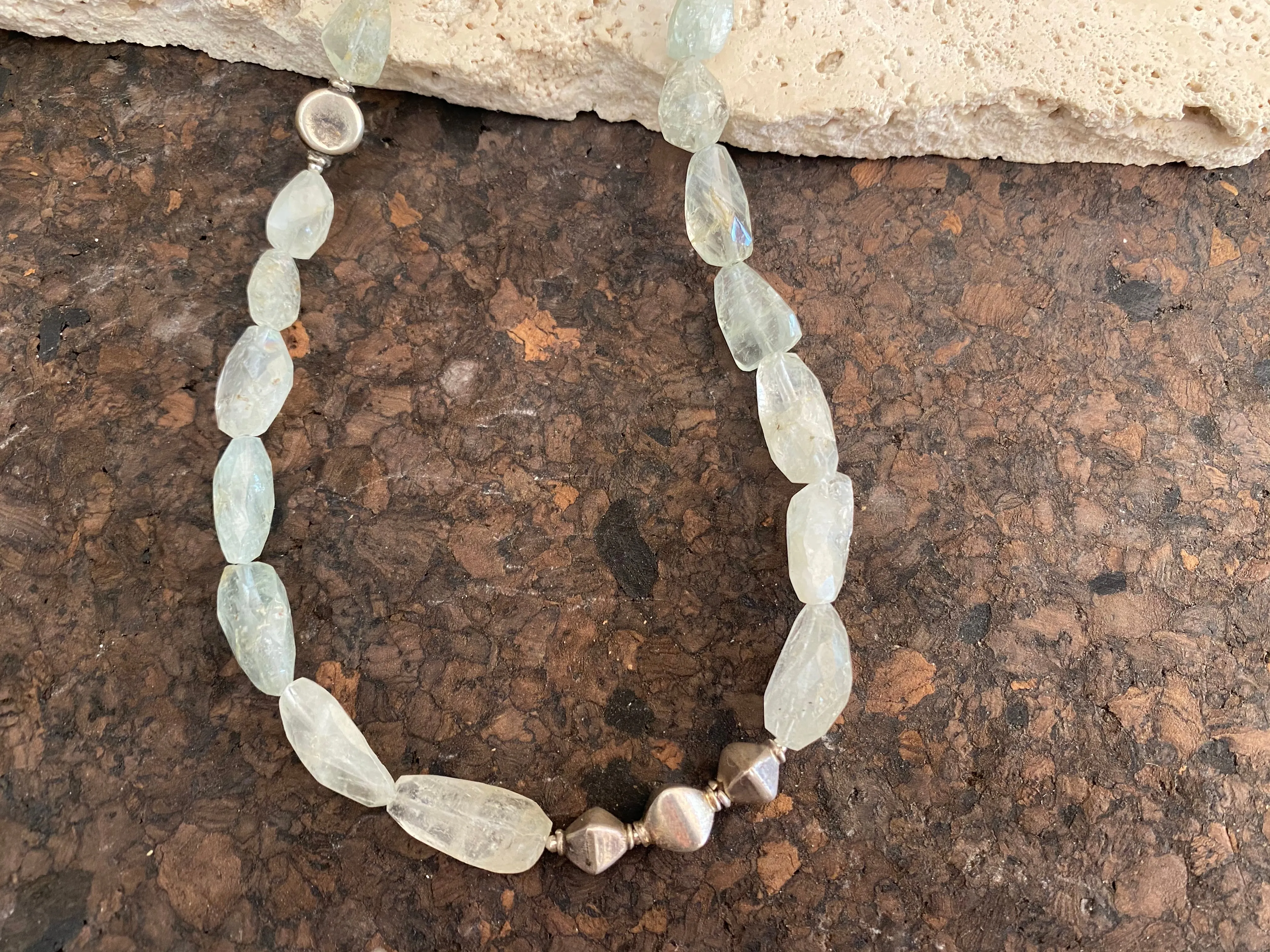 Aquamarine Silver Necklace
