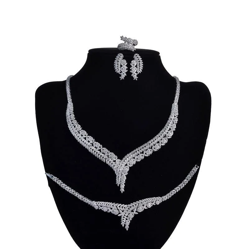 Attractive Bridal Jewelry with  AAAA  High Quality Cubic Zirconia Diamonds