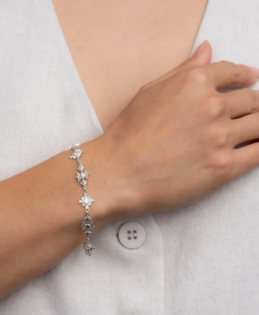 Ayllu Bracelet | 925 Sterling Silver | White Zircon