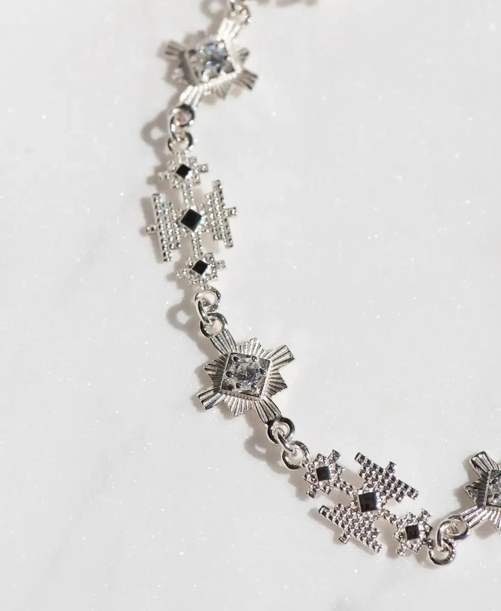 Ayllu Bracelet | 925 Sterling Silver | White Zircon
