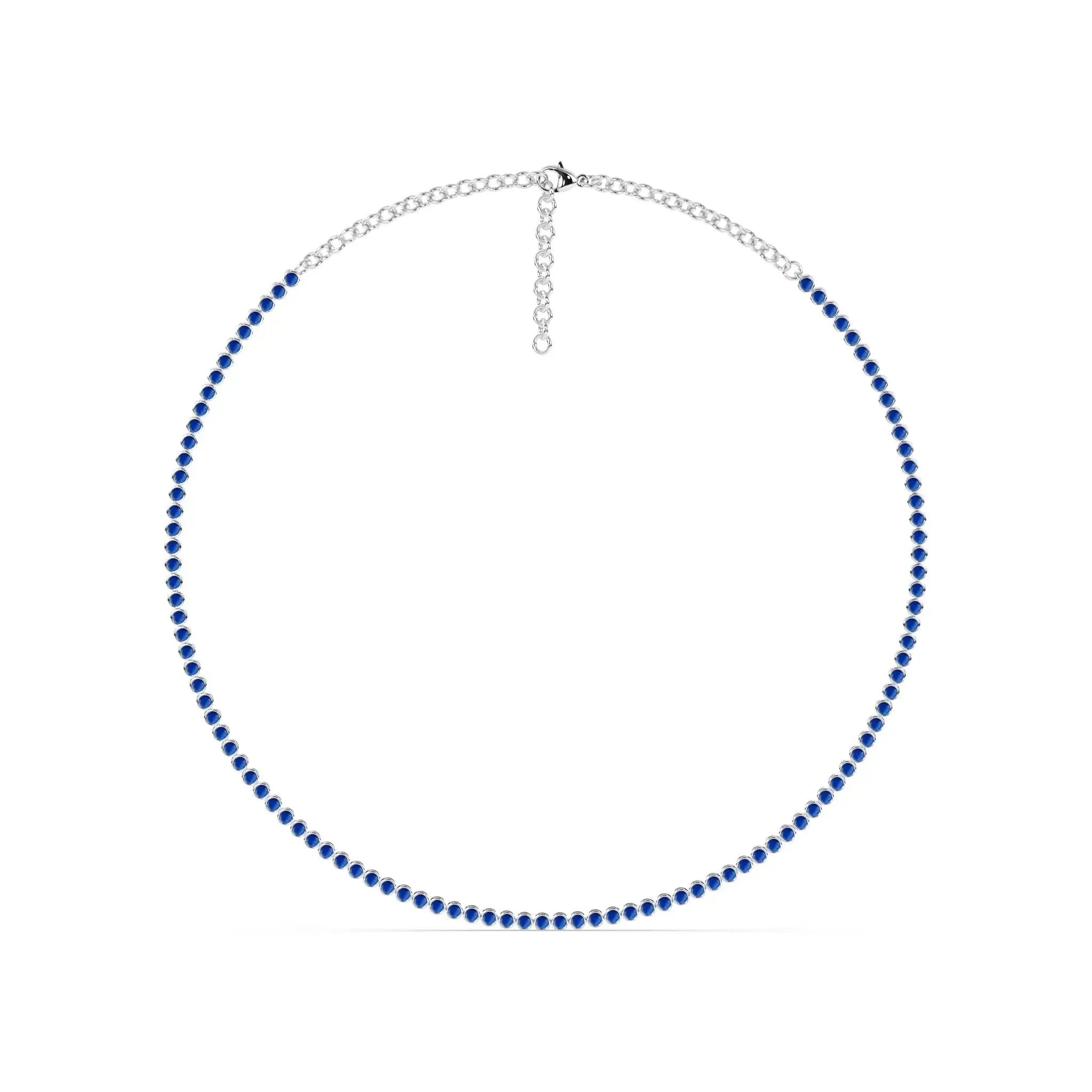 Bezel Set Lapis Tennis Necklace