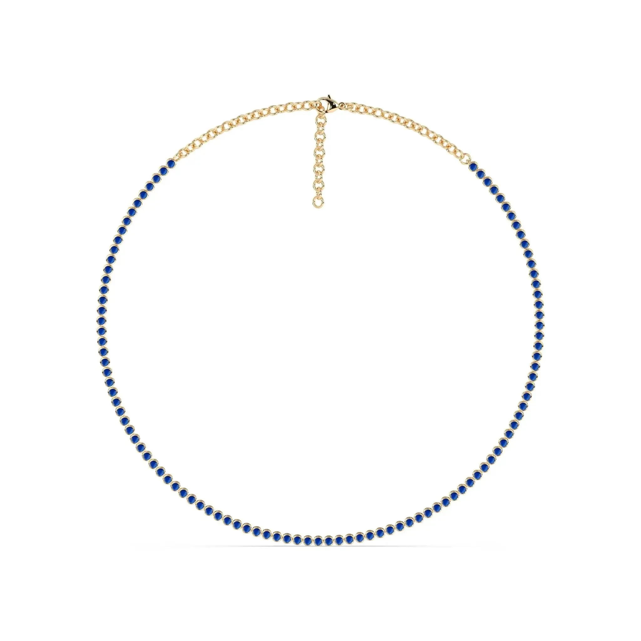 Bezel Set Lapis Tennis Necklace