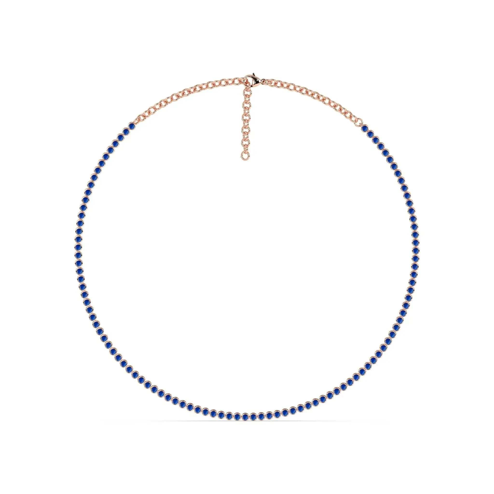 Bezel Set Lapis Tennis Necklace