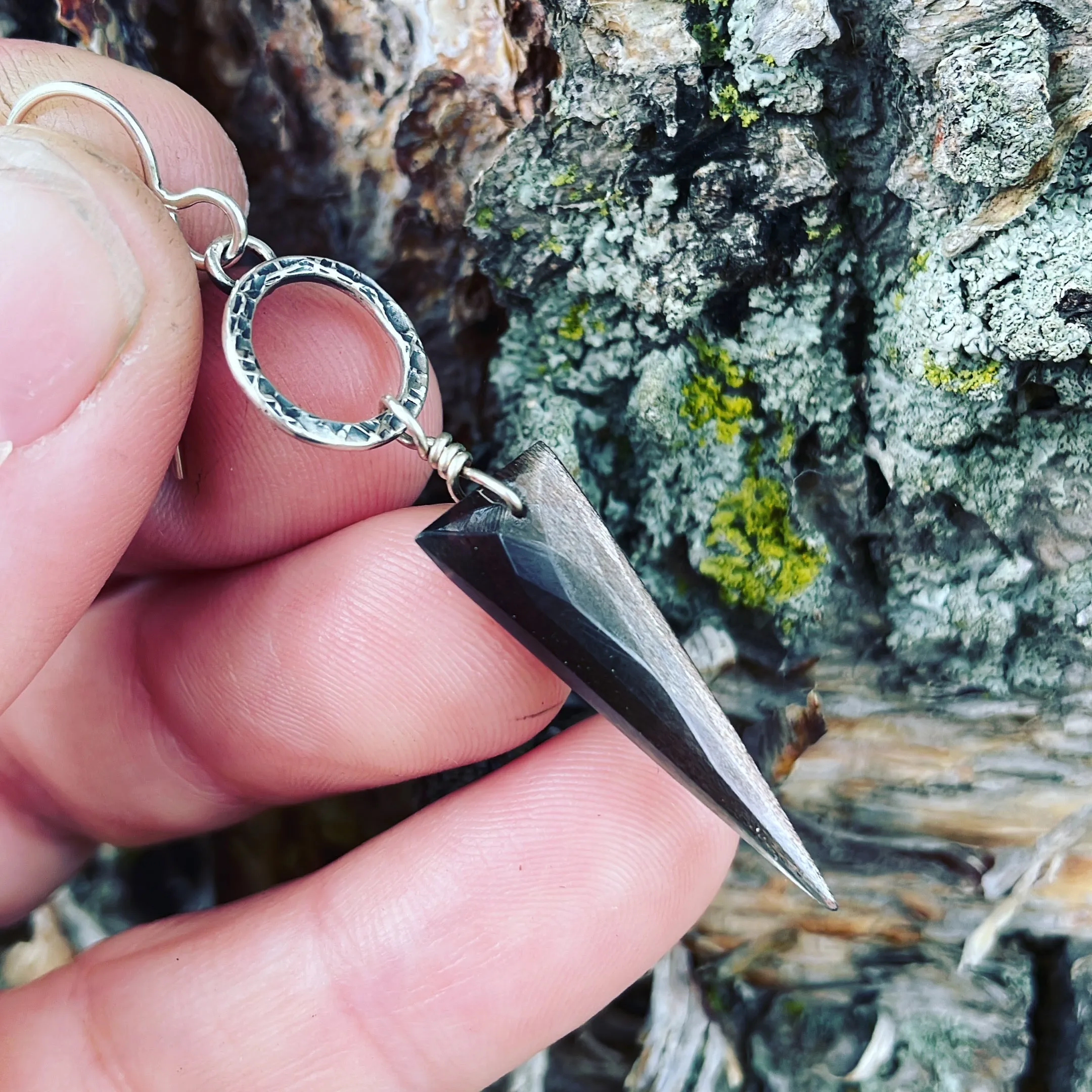 Black Moonstone and Sterling Silver Earrings