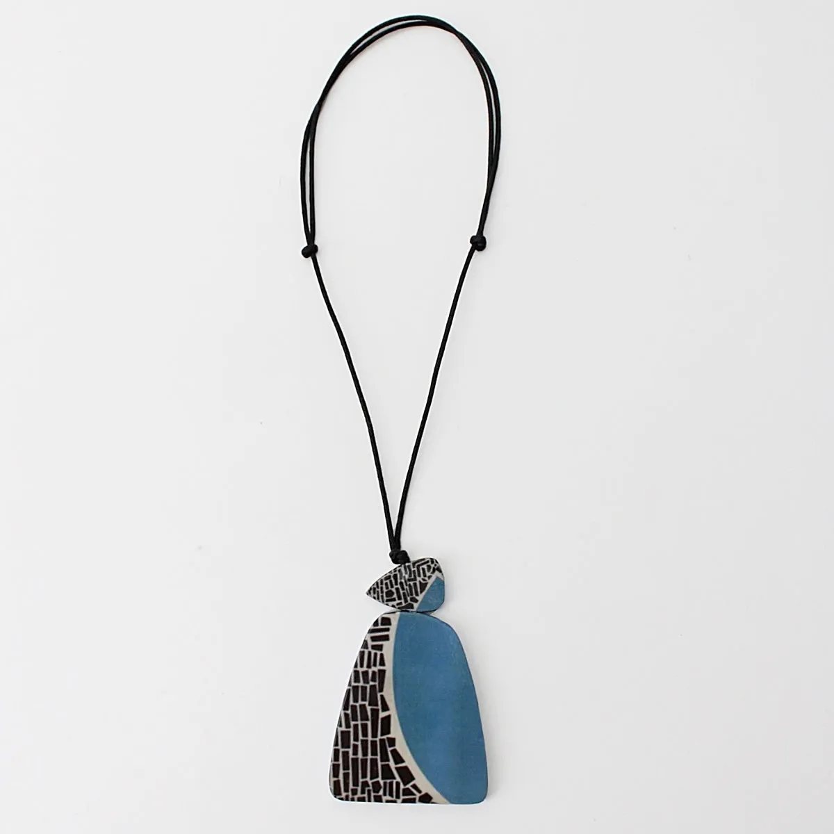 Blue Geometric Decoupage Oakley Pendant