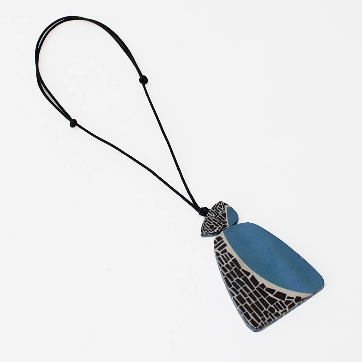 Blue Geometric Decoupage Oakley Pendant