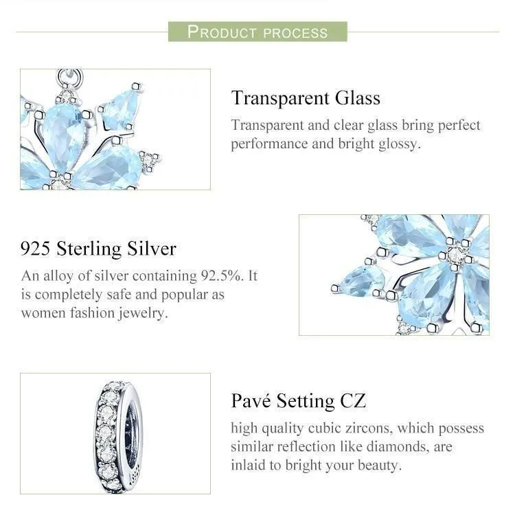 Blue Snowflake Pendant Charm Jewelry Without Chain - SCC940