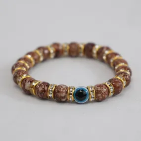 Brown Protective and Stylish Evil Eye Beaded Bracelet