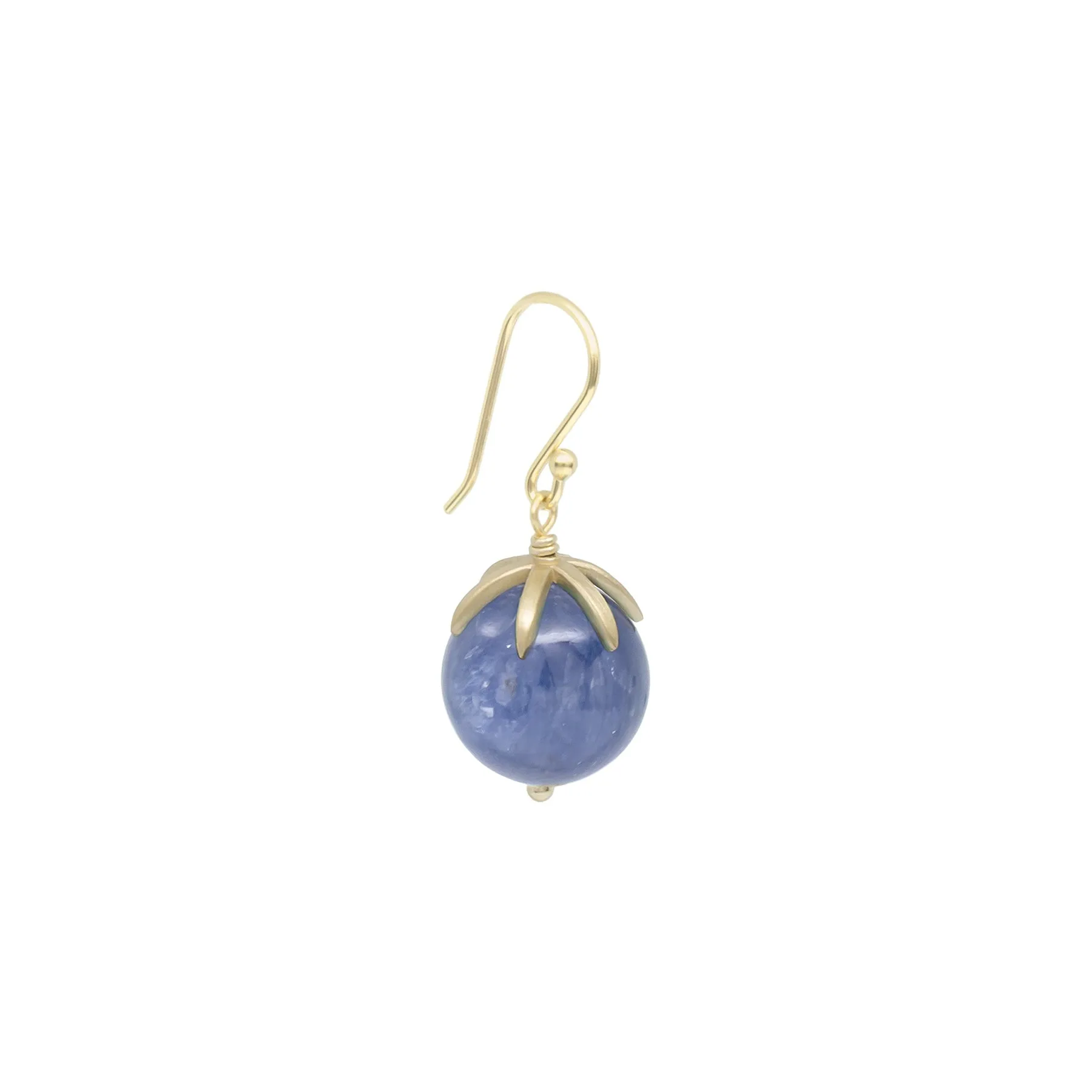 Cage Cap Gemstone Ball Earrings
