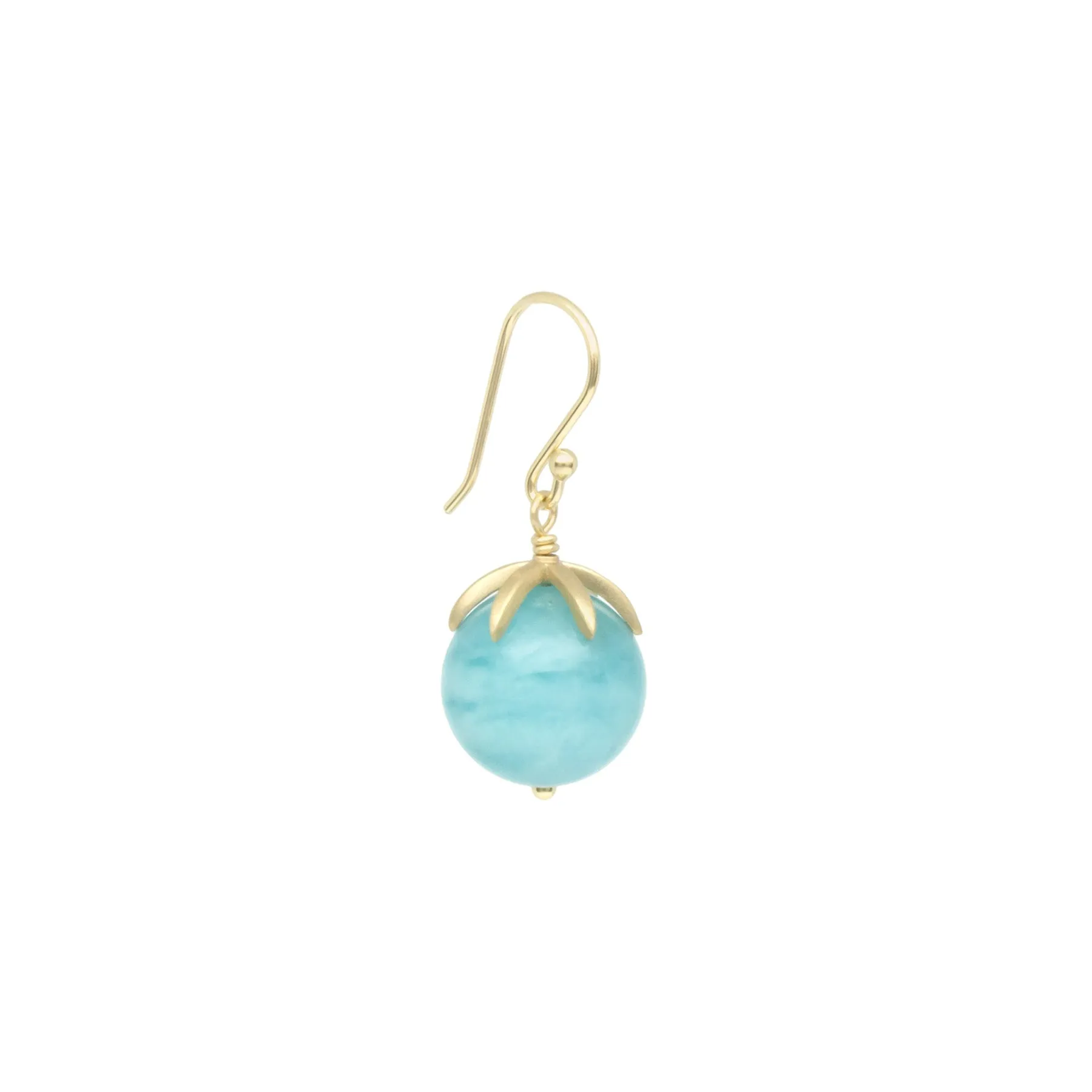 Cage Cap Gemstone Ball Earrings