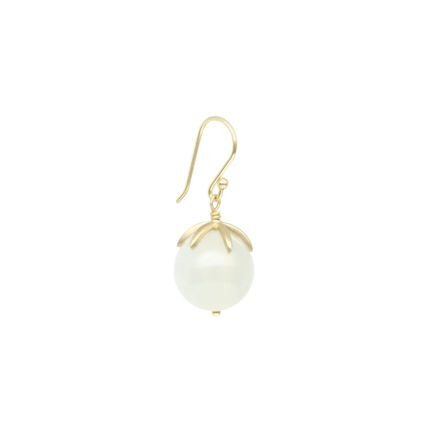 Cage Cap Gemstone Ball Earrings