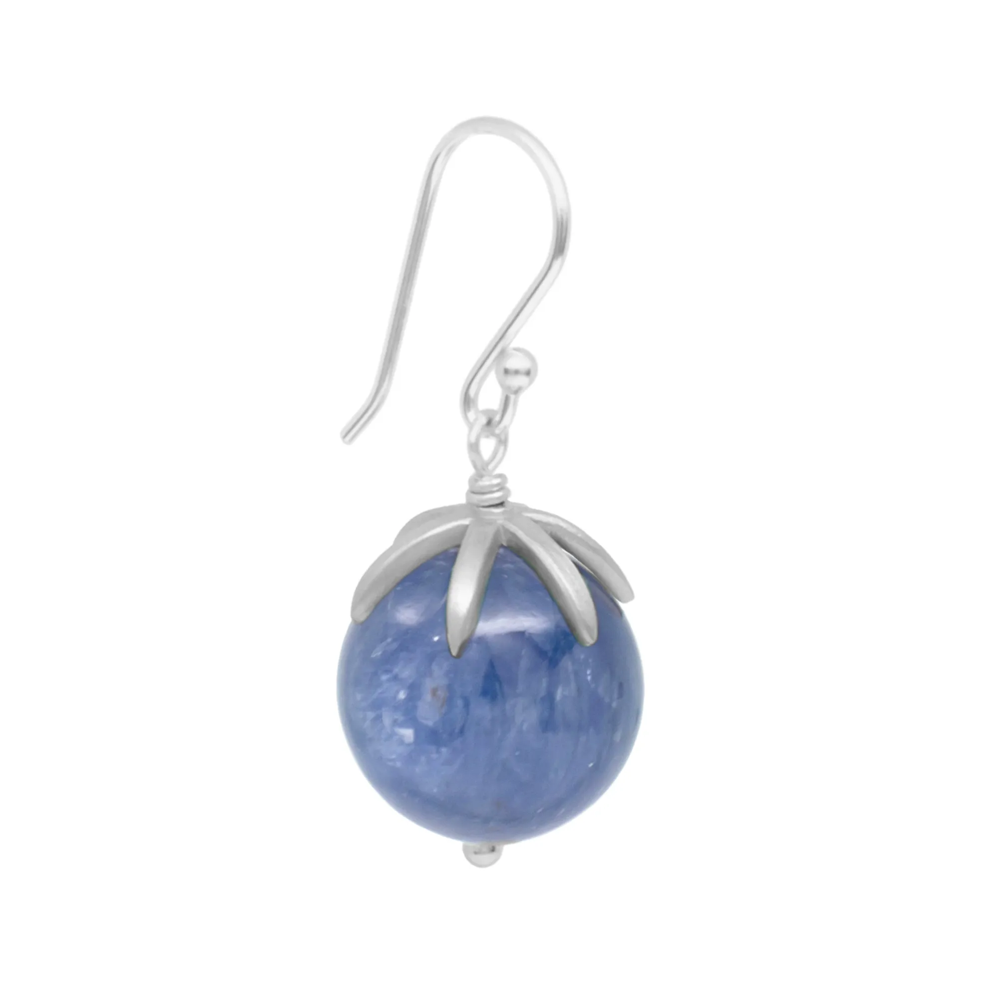Cage Cap Gemstone Ball Earrings