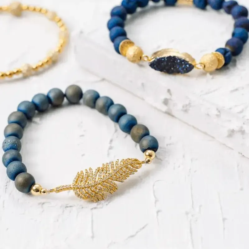 Capri Blue Druzy Stretch Bracelet