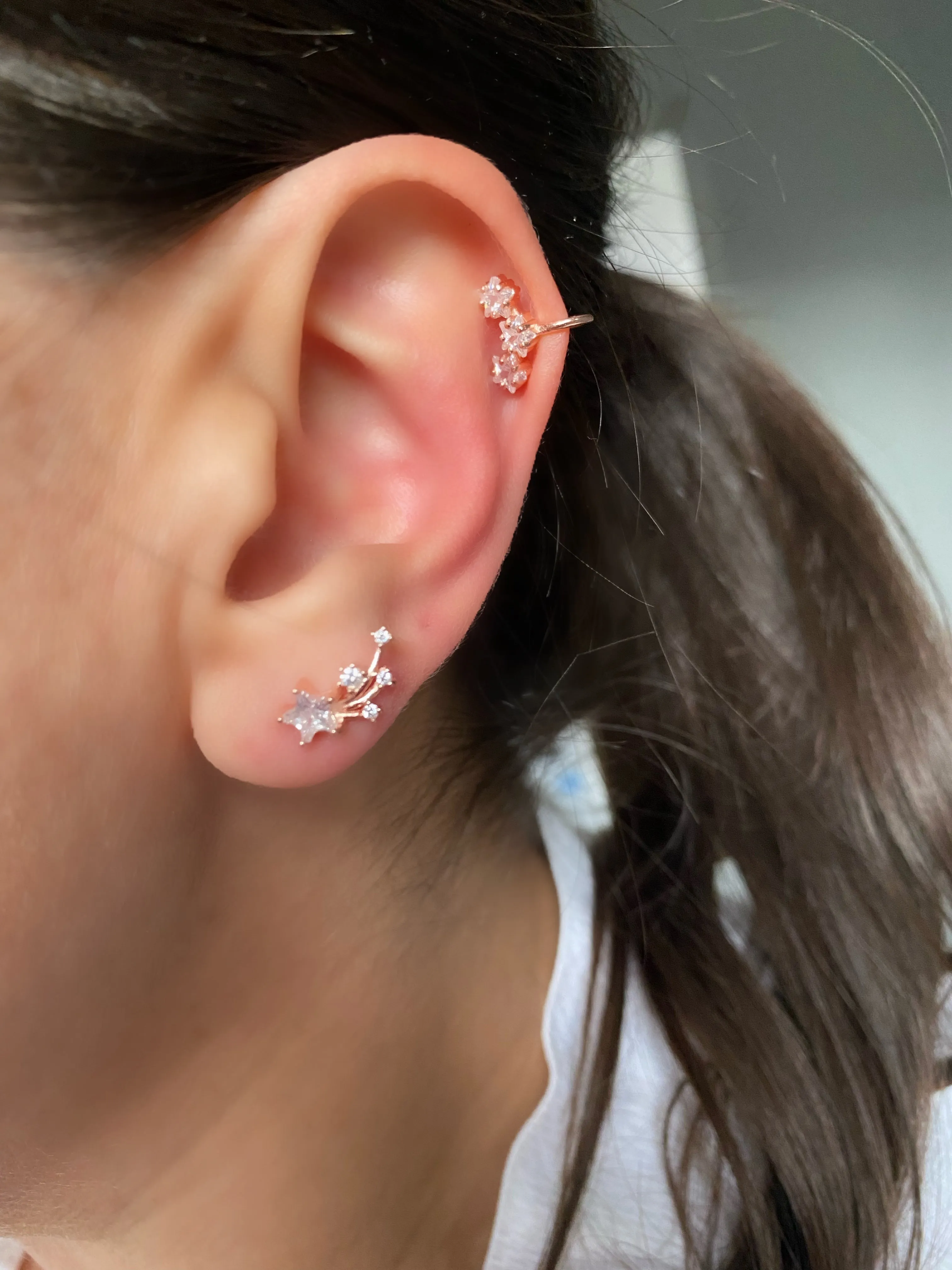 Cartilage earrings - Three stars