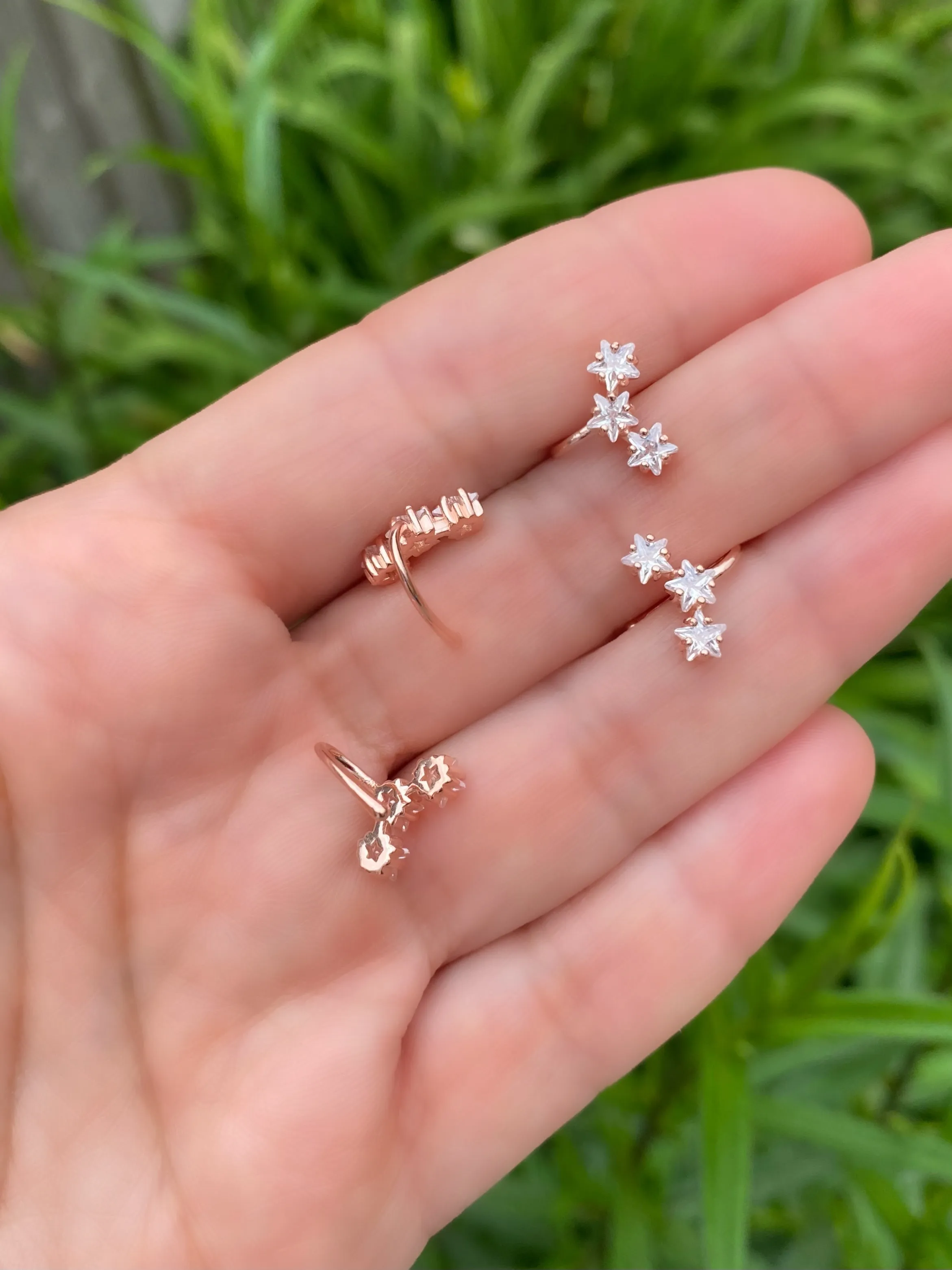 Cartilage earrings - Three stars