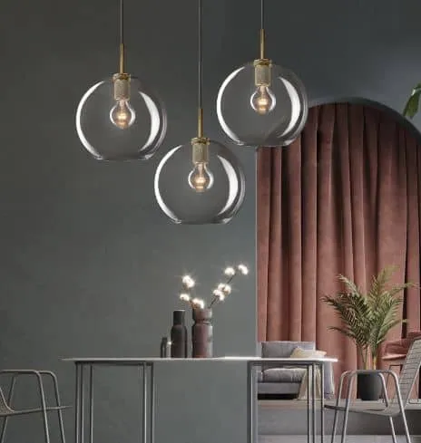 Celarno Metal Accent Glass Globe Pendant Lamp