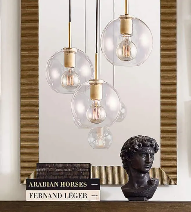 Celarno Metal Accent Glass Globe Pendant Lamp