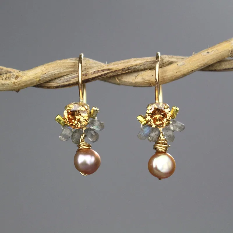 Champagne CZ Petite Dancer Earrings