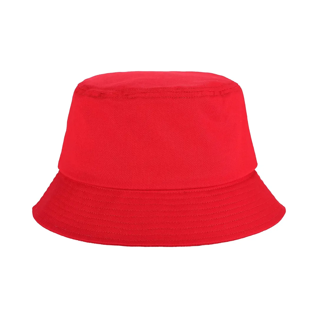Cotton Bucket Hat, Unisex Cap (Red)