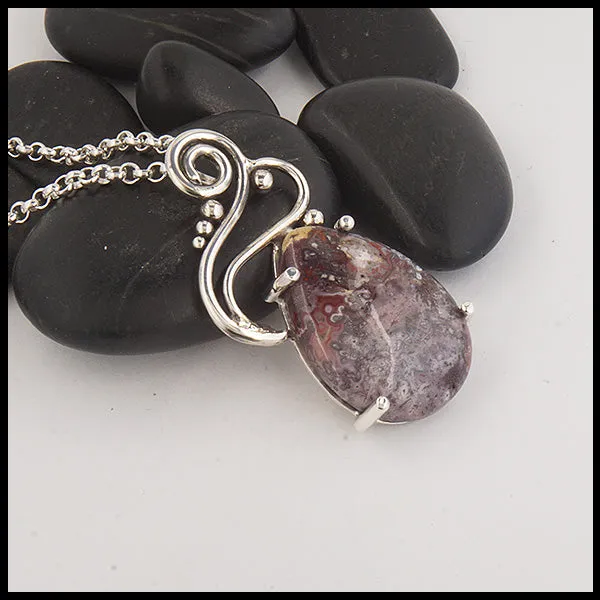 Crazy Lace Agate Pendant in Sterling Silver