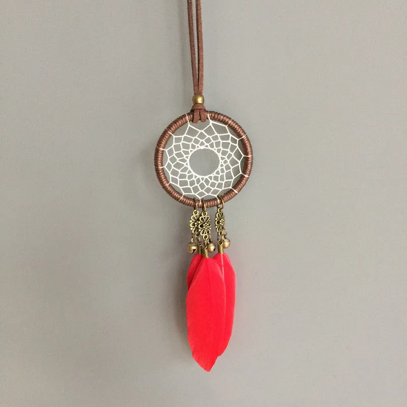 Creative feather car pendant safety car accessories