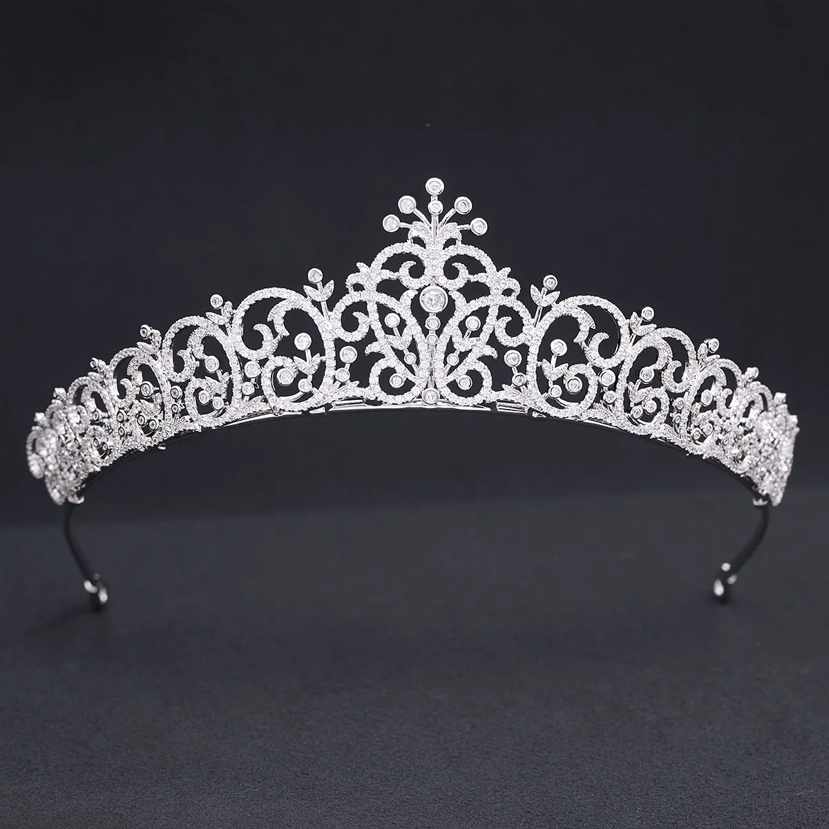 Cubic Zirconia Royal Tiara for Wedding,Crystal Bride Tiaras for Women CH10395