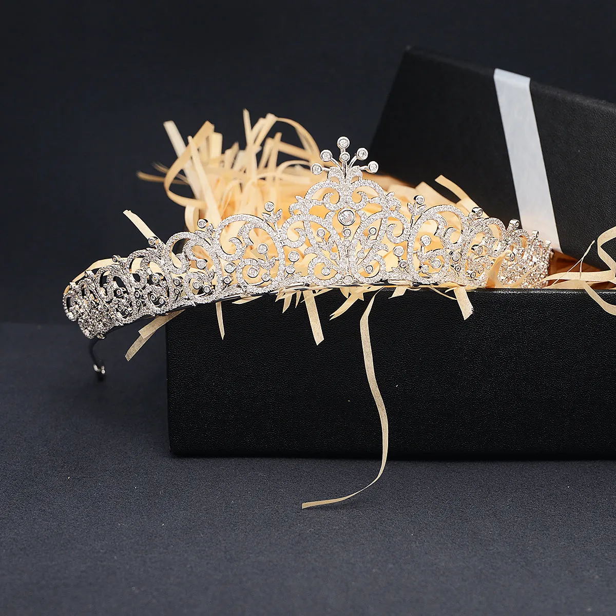 Cubic Zirconia Royal Tiara for Wedding,Crystal Bride Tiaras for Women CH10395