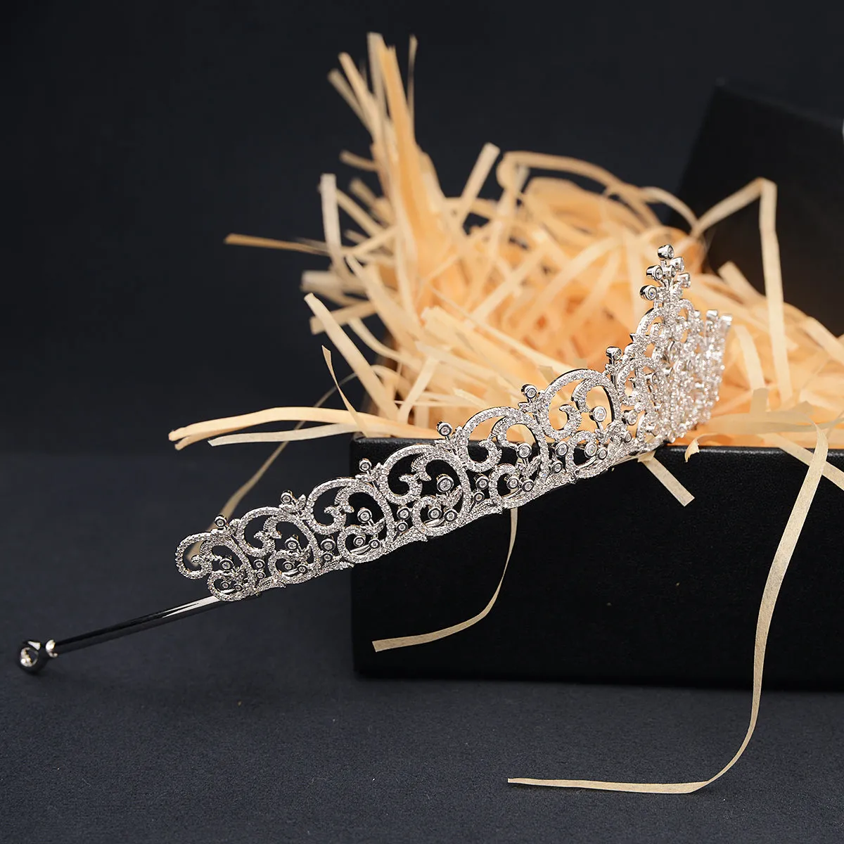 Cubic Zirconia Royal Tiara for Wedding,Crystal Bride Tiaras for Women CH10395